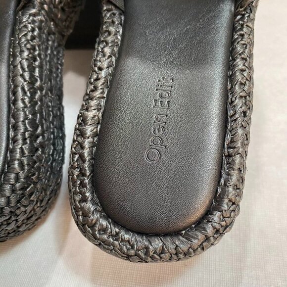 Open Edit Gisella Platform Slide Sandal Black Women's 7 - Picture 8 of 13